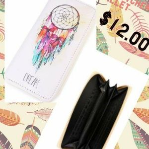 Dream catcher wallet zip up pretty white new